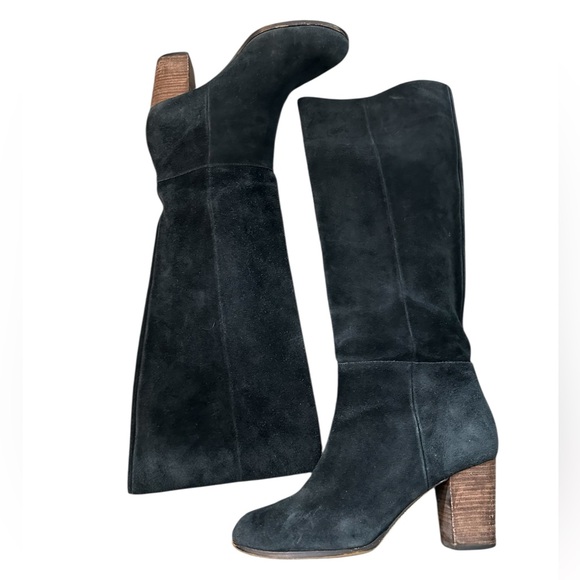 Cole Haan Shoes - Cole Haan Nike Air Boots 9 Knee High Black Suede wood Heel